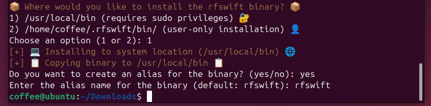 rf swift installation